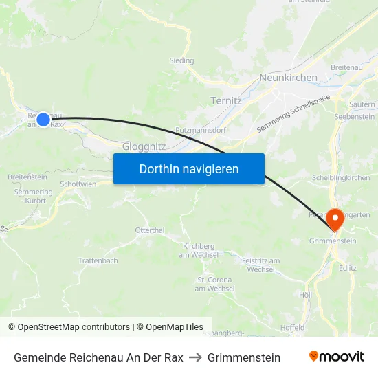 Gemeinde Reichenau An Der Rax to Grimmenstein map