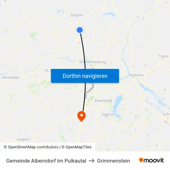 Gemeinde Alberndorf Im Pulkautal to Grimmenstein map
