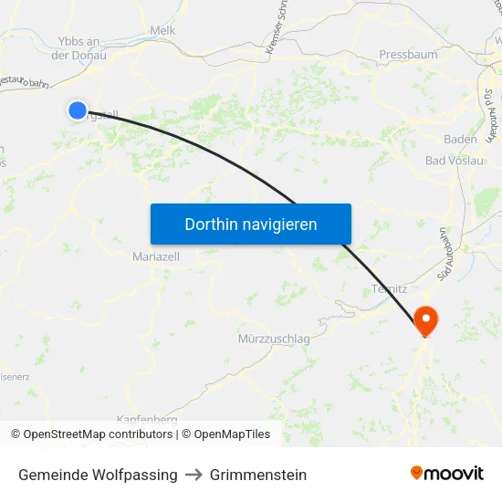 Gemeinde Wolfpassing to Grimmenstein map