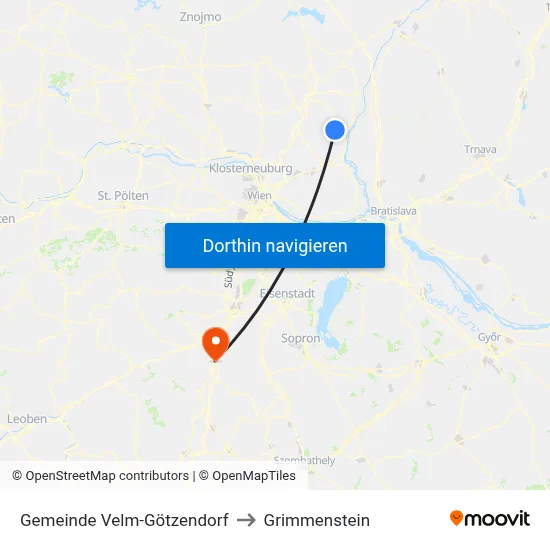 Gemeinde Velm-Götzendorf to Grimmenstein map