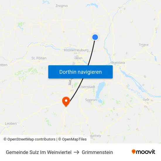 Gemeinde Sulz Im Weinviertel to Grimmenstein map
