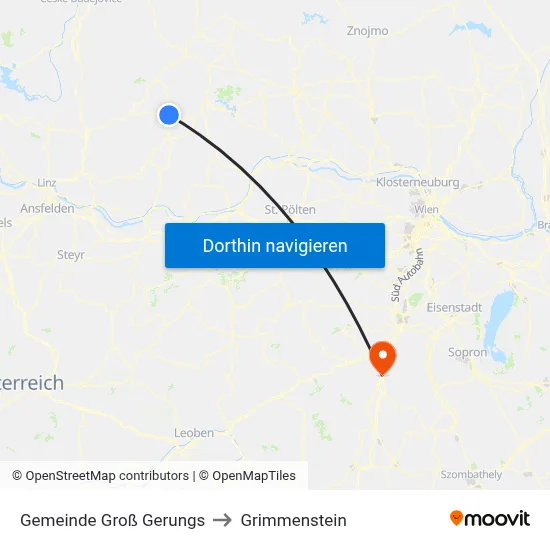 Gemeinde Groß Gerungs to Grimmenstein map