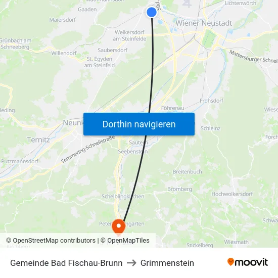 Gemeinde Bad Fischau-Brunn to Grimmenstein map