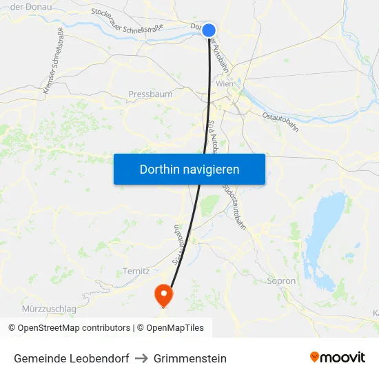 Gemeinde Leobendorf to Grimmenstein map