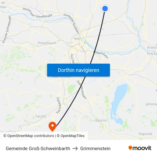 Gemeinde Groß-Schweinbarth to Grimmenstein map