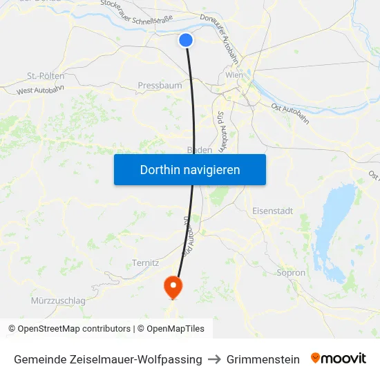 Gemeinde Zeiselmauer-Wolfpassing to Grimmenstein map
