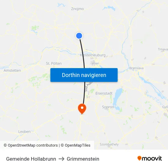 Gemeinde Hollabrunn to Grimmenstein map