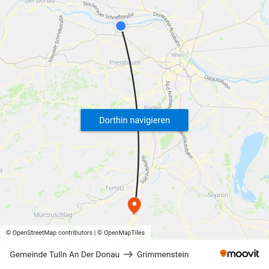 Gemeinde Tulln An Der Donau to Grimmenstein map