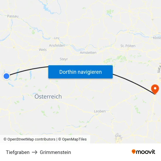 Tiefgraben to Grimmenstein map