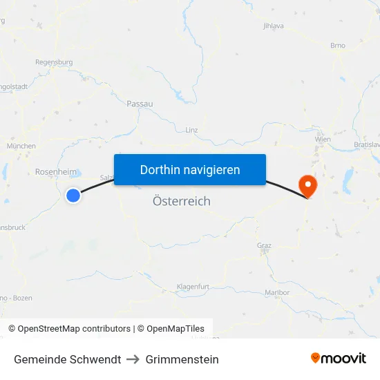 Gemeinde Schwendt to Grimmenstein map
