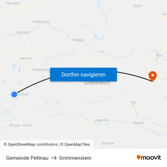 Gemeinde Pettnau to Grimmenstein map
