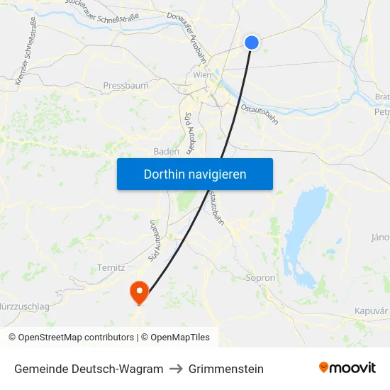 Gemeinde Deutsch-Wagram to Grimmenstein map
