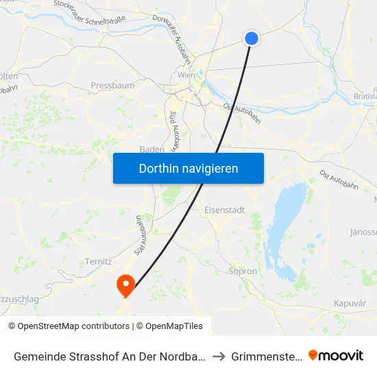 Gemeinde Strasshof An Der Nordbahn to Grimmenstein map