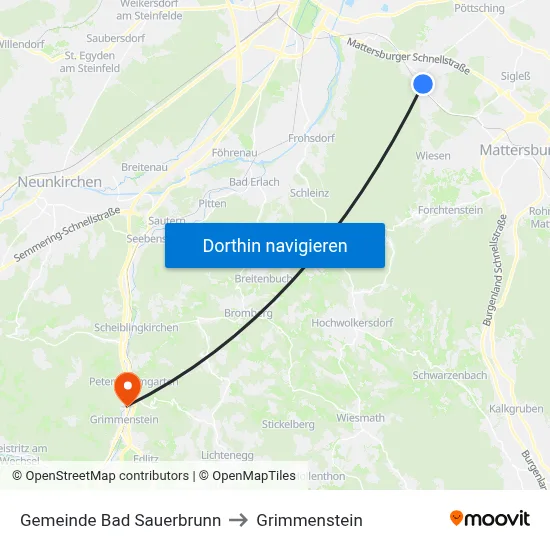 Gemeinde Bad Sauerbrunn to Grimmenstein map