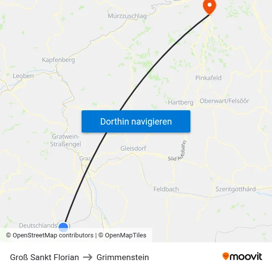 Groß Sankt Florian to Grimmenstein map