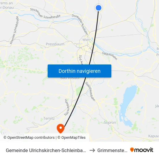 Gemeinde Ulrichskirchen-Schleinbach to Grimmenstein map