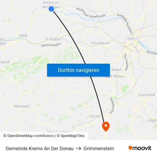 Gemeinde Krems An Der Donau to Grimmenstein map