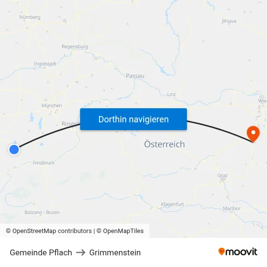 Gemeinde Pflach to Grimmenstein map