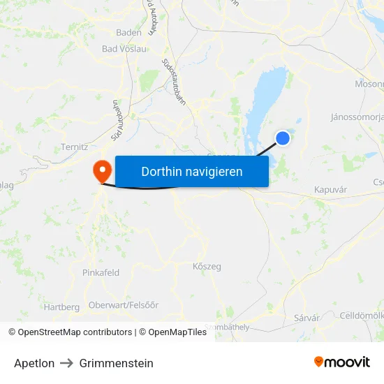 Apetlon to Grimmenstein map