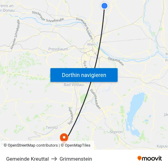 Gemeinde Kreuttal to Grimmenstein map