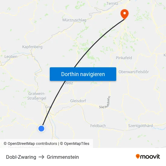 Dobl-Zwaring to Grimmenstein map