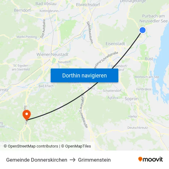 Gemeinde Donnerskirchen to Grimmenstein map
