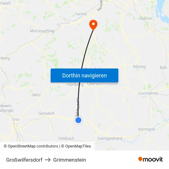 Großwilfersdorf to Grimmenstein map