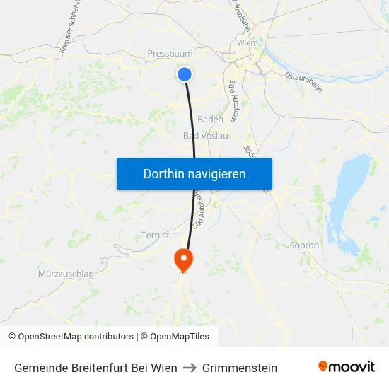 Gemeinde Breitenfurt Bei Wien to Grimmenstein map
