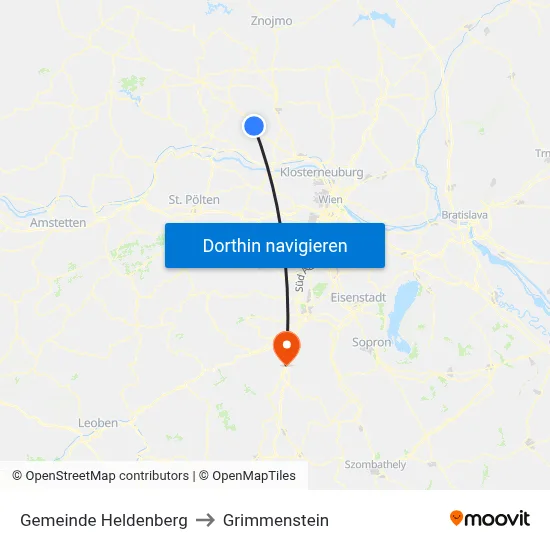 Gemeinde Heldenberg to Grimmenstein map
