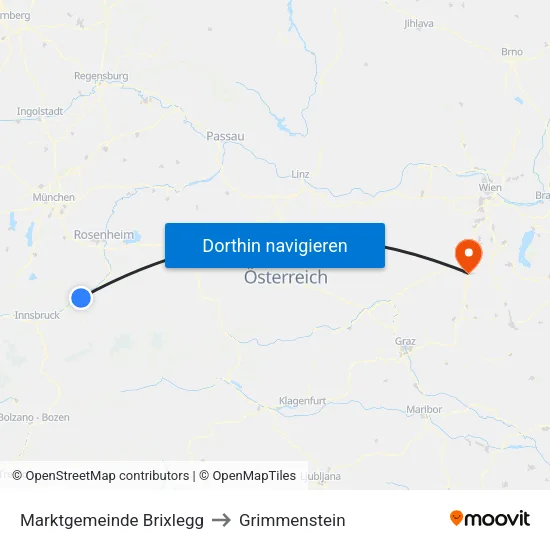 Marktgemeinde Brixlegg to Grimmenstein map