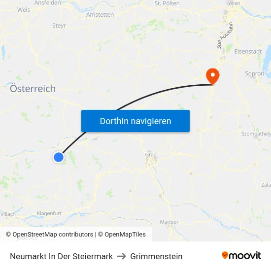 Neumarkt In Der Steiermark to Grimmenstein map