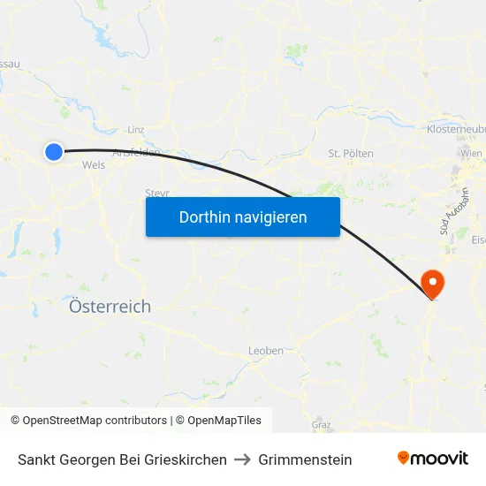Sankt Georgen Bei Grieskirchen to Grimmenstein map