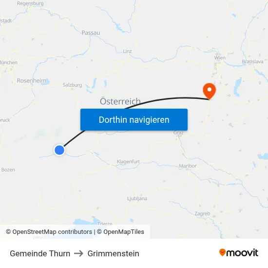 Gemeinde Thurn to Grimmenstein map