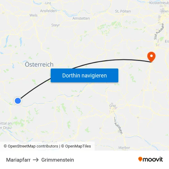 Mariapfarr to Grimmenstein map