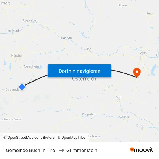 Gemeinde Buch In Tirol to Grimmenstein map