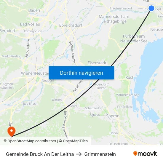 Gemeinde Bruck An Der Leitha to Grimmenstein map