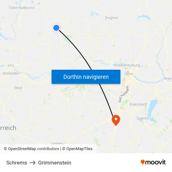 Schrems to Grimmenstein map