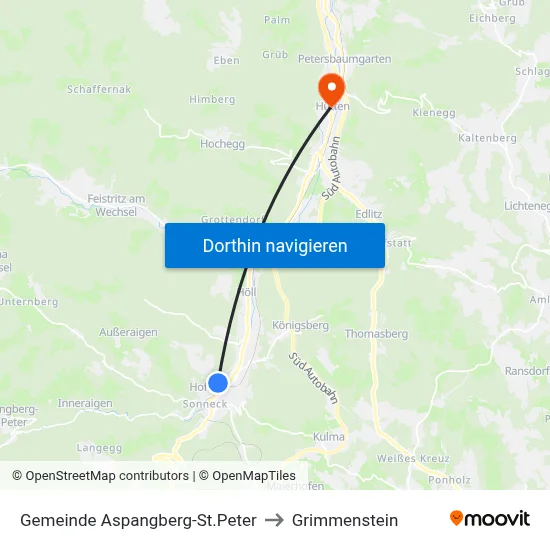 Gemeinde Aspangberg-St.Peter to Grimmenstein map