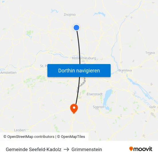 Gemeinde Seefeld-Kadolz to Grimmenstein map