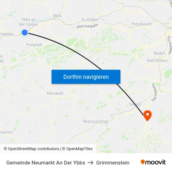 Gemeinde Neumarkt An Der Ybbs to Grimmenstein map