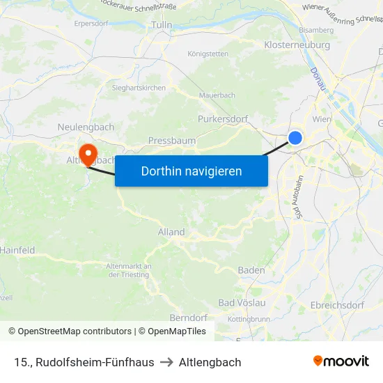 15., Rudolfsheim-Fünfhaus to Altlengbach map
