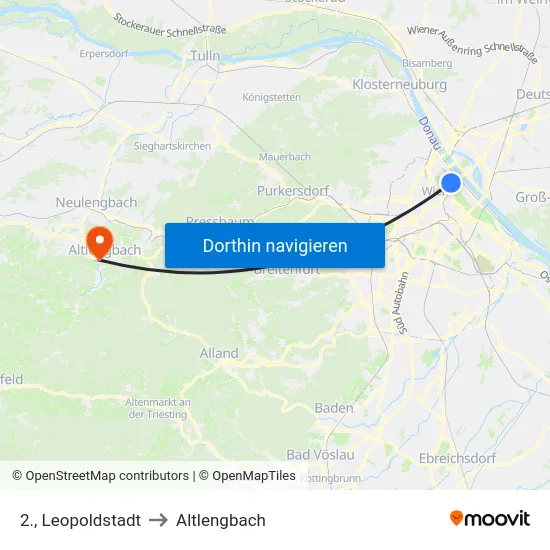 2., Leopoldstadt to Altlengbach map
