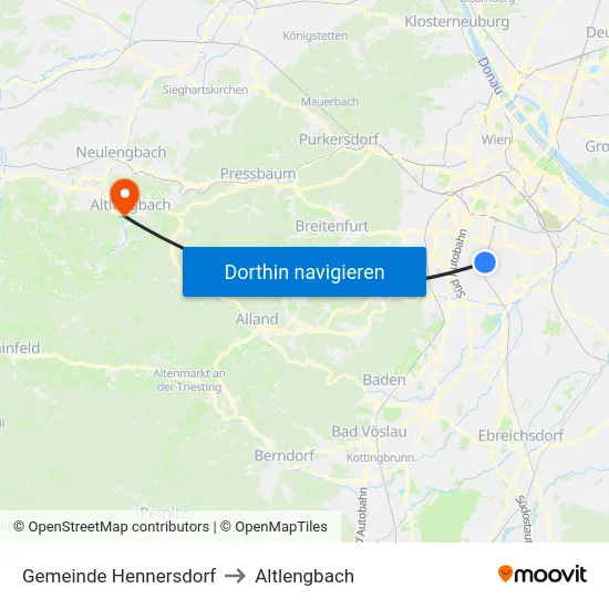 Gemeinde Hennersdorf to Altlengbach map