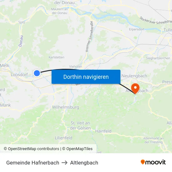 Gemeinde Hafnerbach to Altlengbach map