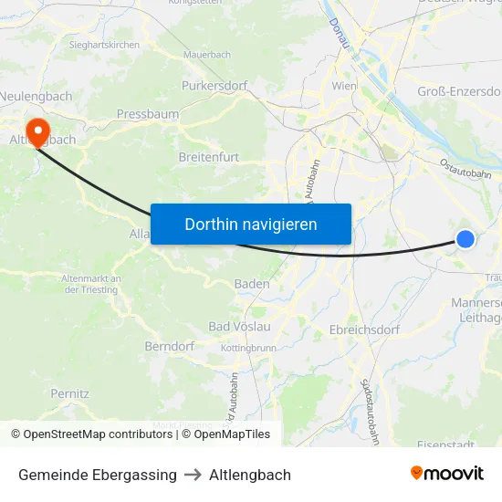 Gemeinde Ebergassing to Altlengbach map