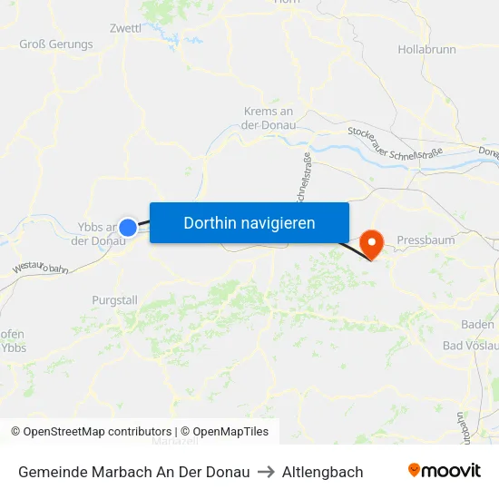 Gemeinde Marbach An Der Donau to Altlengbach map