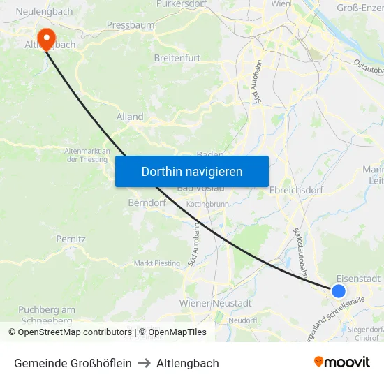 Gemeinde Großhöflein to Altlengbach map