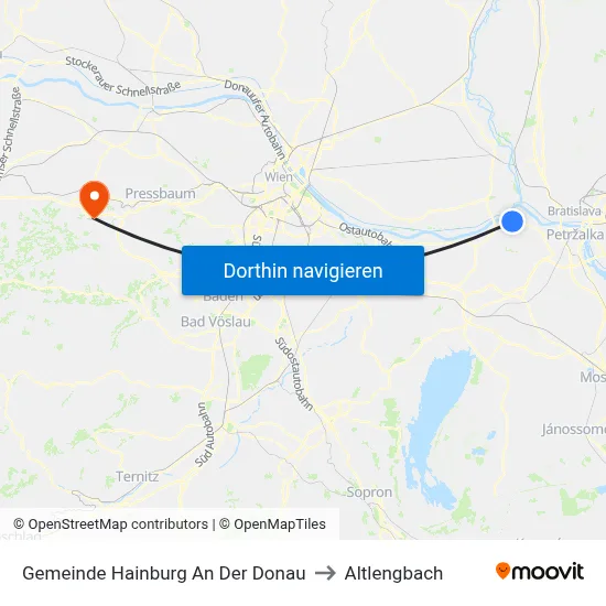 Gemeinde Hainburg An Der Donau to Altlengbach map