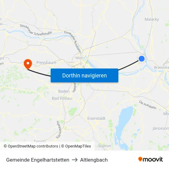 Gemeinde Engelhartstetten to Altlengbach map