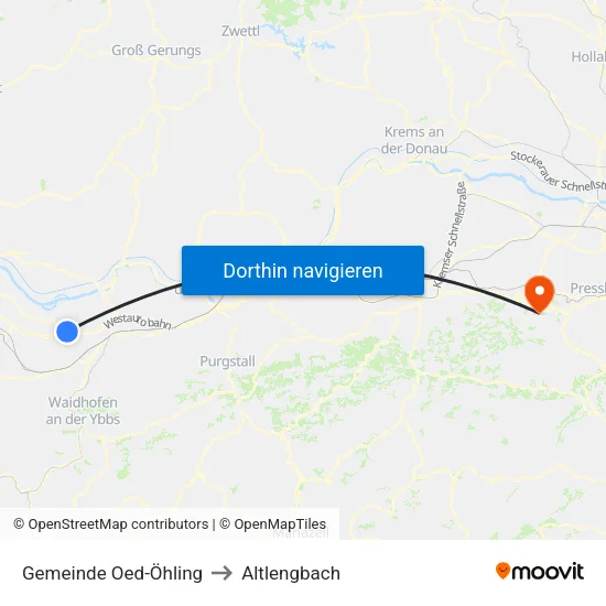 Gemeinde Oed-Öhling to Altlengbach map